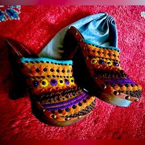 NWOT Miu Miu Vintage Suede Crystal Embellished Mules 8